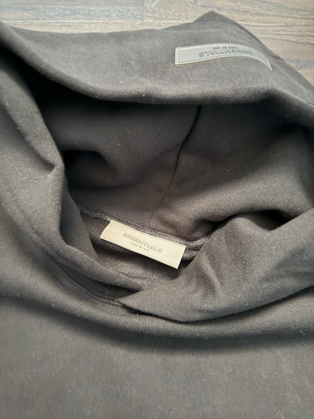 Fear Of God Essentials Hoodie SS22 Stretch Limo Black Size Large - Picture 3 of 5